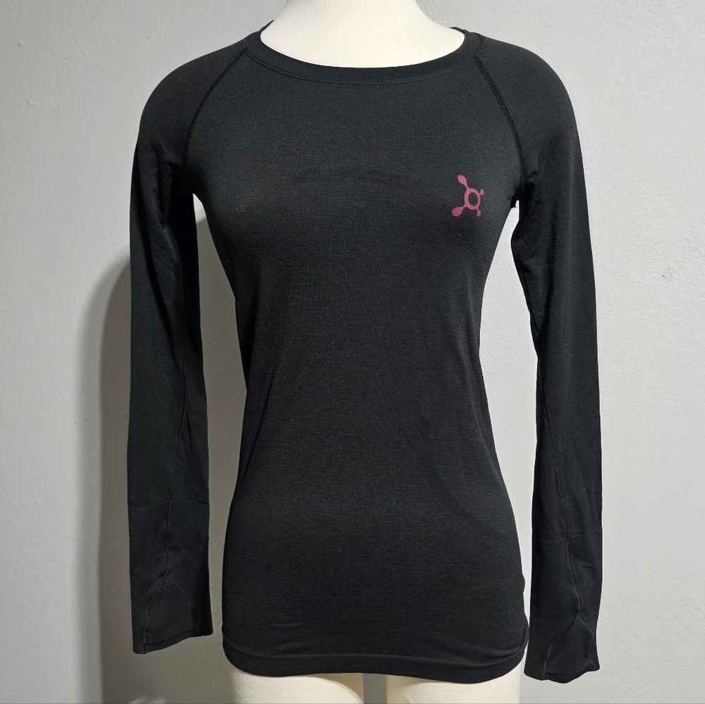 LULULEMON ORANGE THEORY COLLAB SWIFTLY LONG SLEEVE BLACK SZ 4